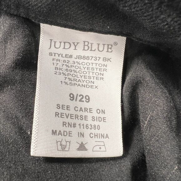 Judy Blue 90s Straight Jeans 9 (31x31.5) Black High Rise Grunge Streetwear - Picture 10 of 15